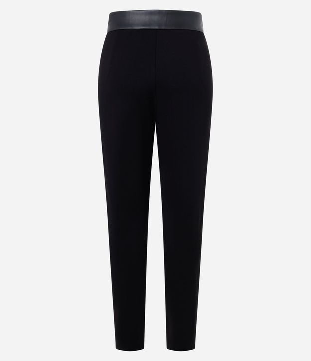 Pantalón Legging Tiro Alto en PU y Punto Roma con Recortes 2