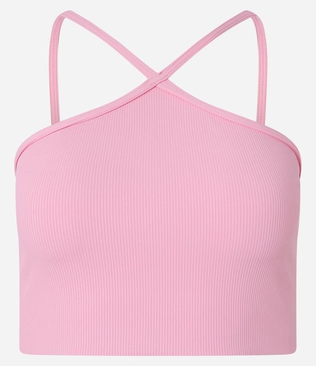 Top Deportivo con Copa de Textura Acanalada y Escote Halter 5