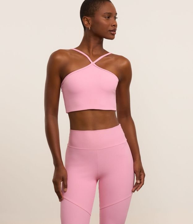 Top Deportivo con Copa de Textura Acanalada y Escote Halter 4