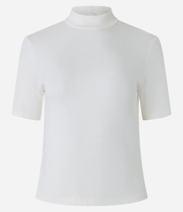 Blusa Regular en Rib con Cuello Alto 6