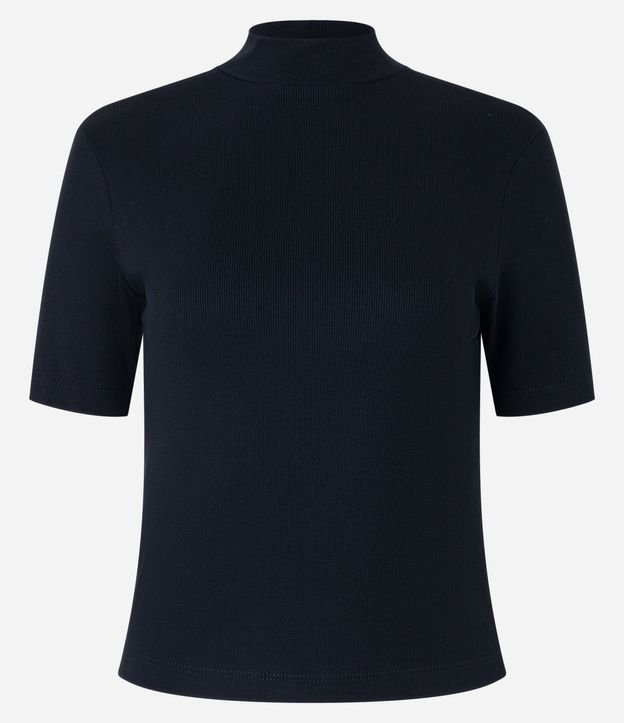 Blusa Regular en Rib con Cuello Alto 6