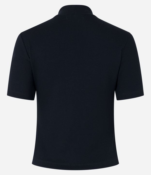 Blusa Regular en Rib con Cuello Alto 8