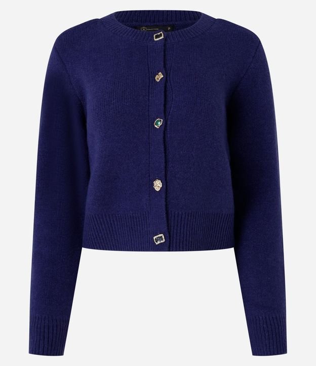 Cardigan Canelado en Punto con Botones Mixtos 8
