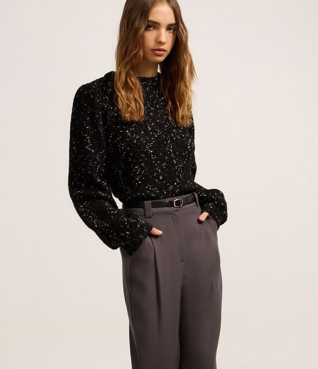 Pantalón Wide Leg Sastrería con Pliegues y Cinturón con Hebilla 2