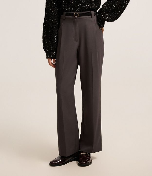 Pantalón Wide Leg Sastrería con Pliegues y Cinturón con Hebilla 3