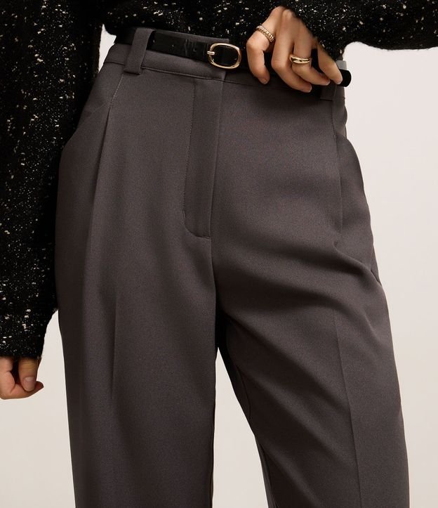 Pantalón Wide Leg Sastrería con Pliegues y Cinturón con Hebilla 4