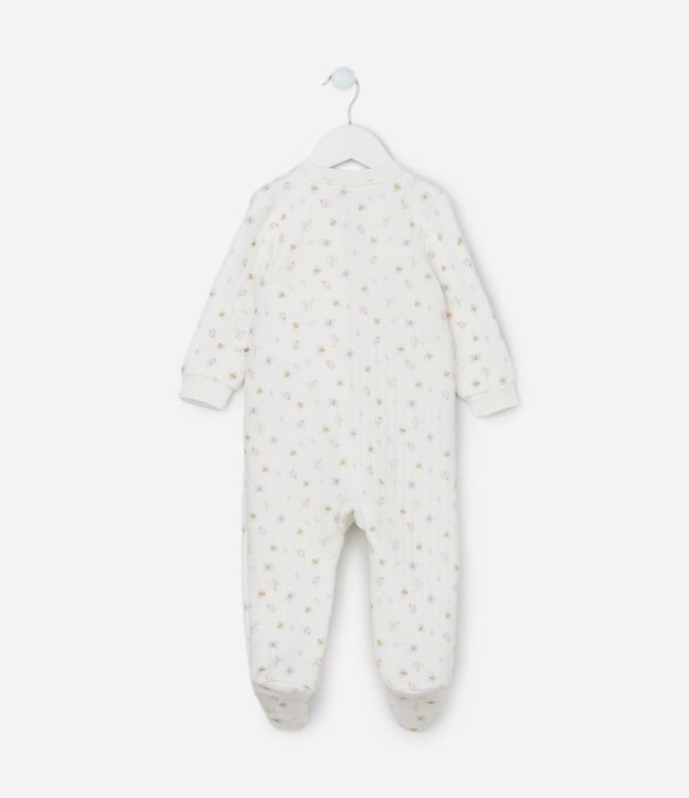 Mono Infantil con Textura Capitoneada y Estampa Floral - Talle 0 a 18 meses 3