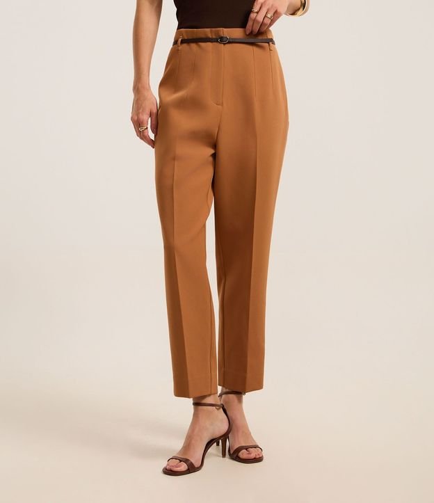 Pantalón Zanahoria Sastrería con Cinturón Hebilla 3