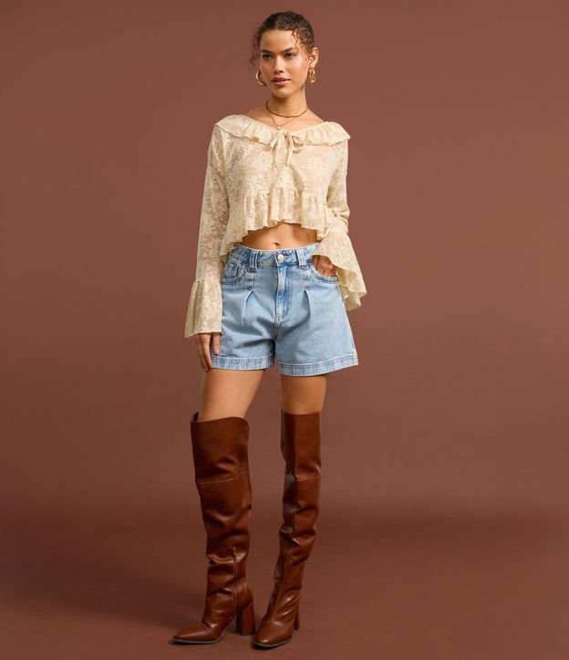 Short Baggy Jeans con Cintura Interno Vichy 6