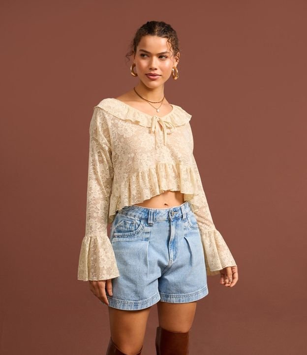 Short Baggy Jeans con Cintura Interno Vichy 8