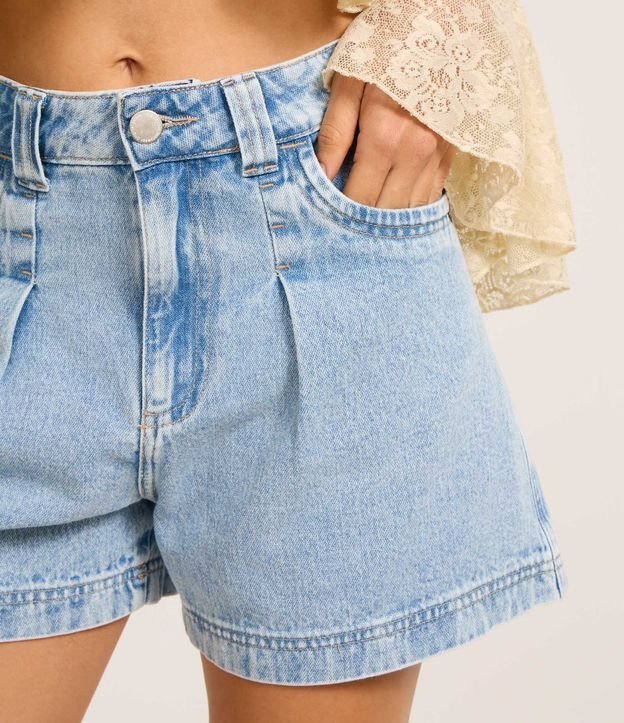 Short Baggy Jeans con Cintura Interno Vichy 5