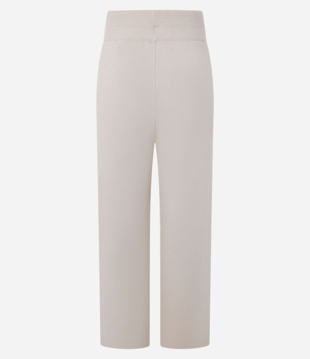 Pantalón Wide Leg en Punto con Cintura de Rib y Frisos 6