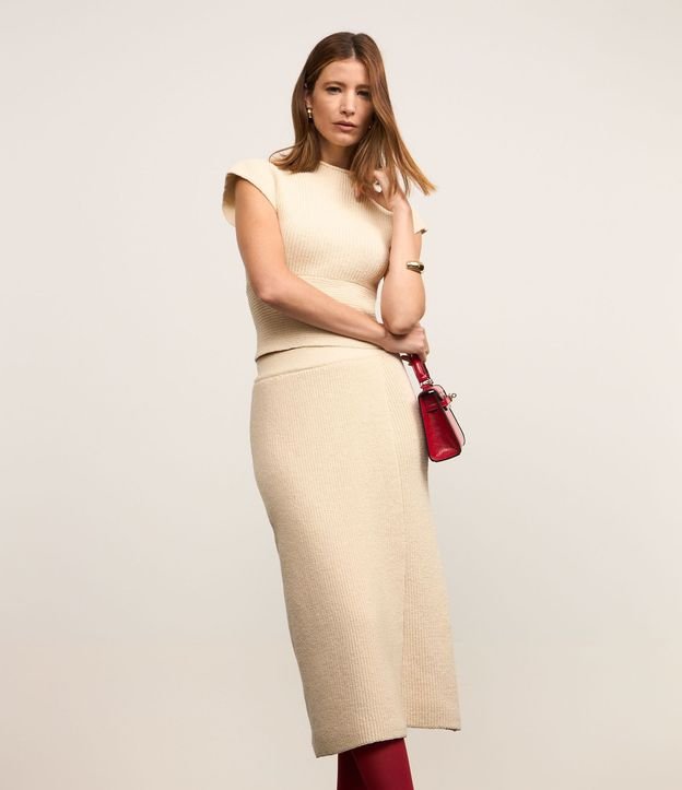 Pollera Evasê New Midi en Punto con traspase 3