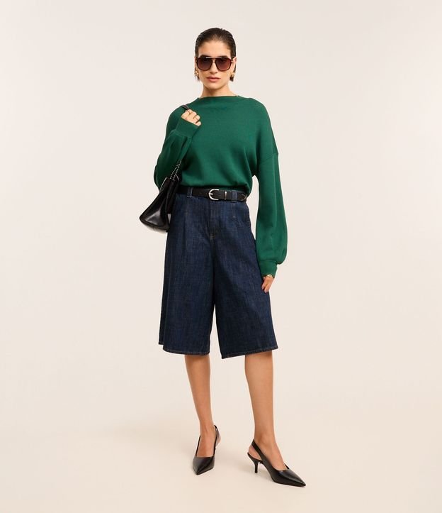 Blusa en Punto con Sisa Deslocada y Pliegues en la Bajo 3