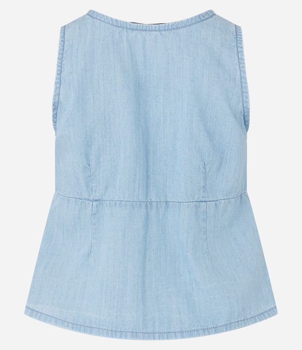 Blusa en Jeans con Recorte y Lacitos 5