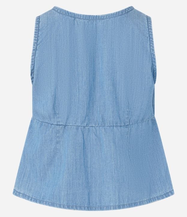 Blusa en Jeans con Recorte y Lacitos 4