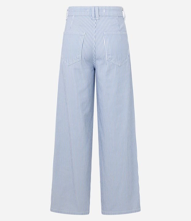 Pantalón Wide Leg Tiro Alto en Sarga con Rayas 7