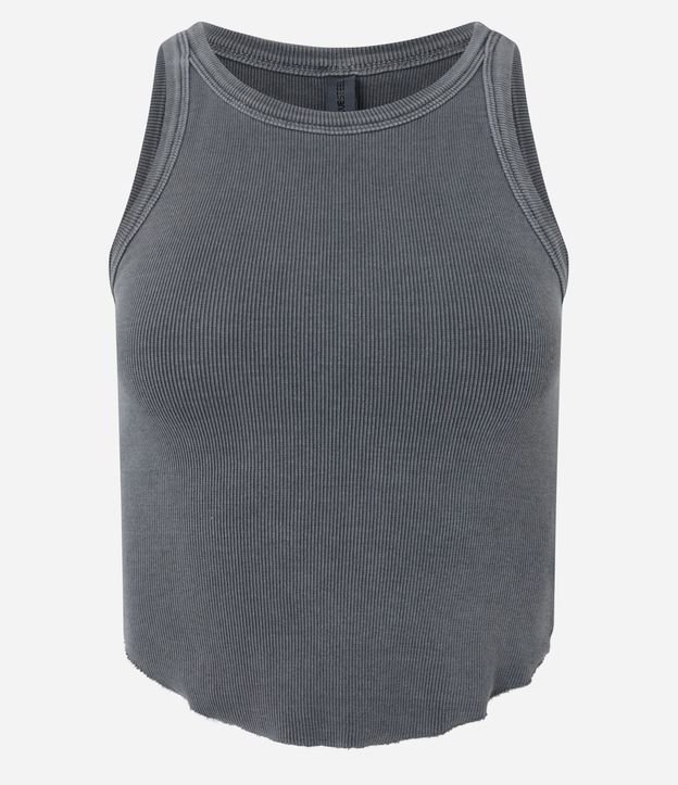 Musculosa en Rib Lavado con Bajo Asimétrico 4