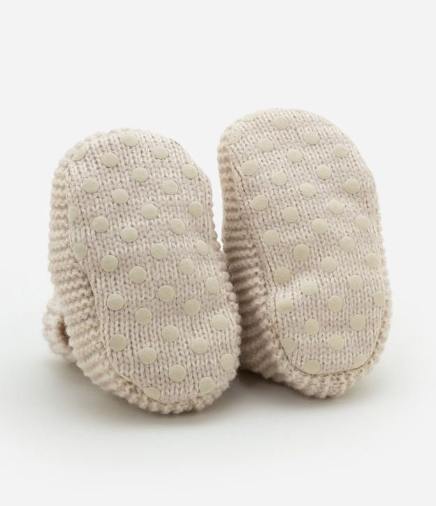 Zapato Infantil en Punto con Bordado de Carita de Oso - Talle 0 a 12 meses 4