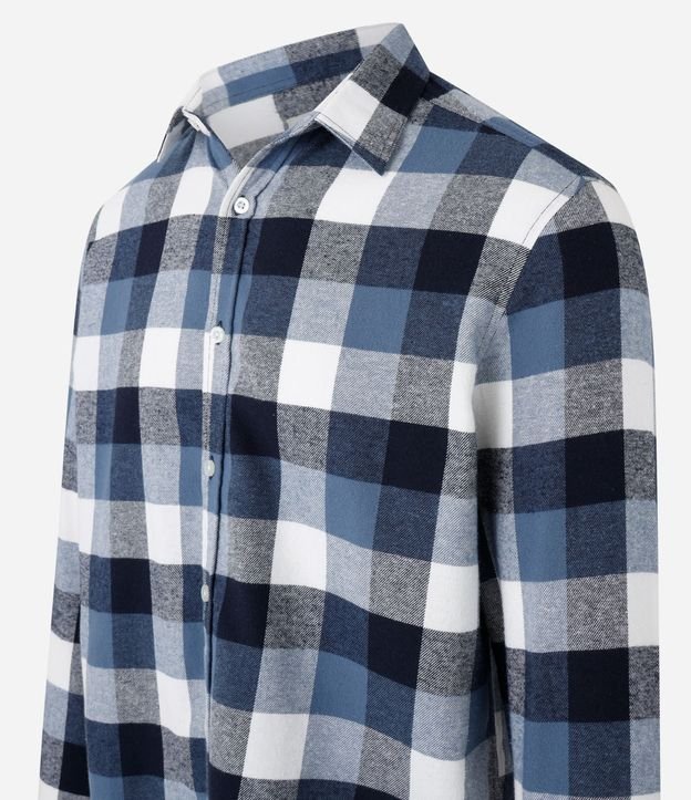 Camisa Comfort en Algodón con Estampado de Cuadros y Mangas Largas 6