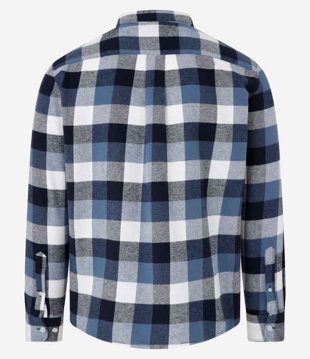 Camisa Comfort en Algodón con Estampado de Cuadros y Mangas Largas 7