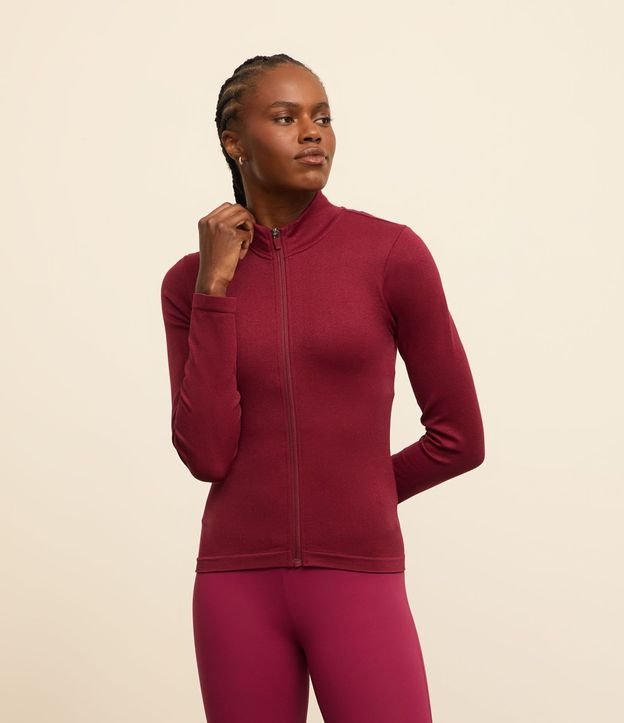 Campera Deportiva Seamless con Cuello Alto
