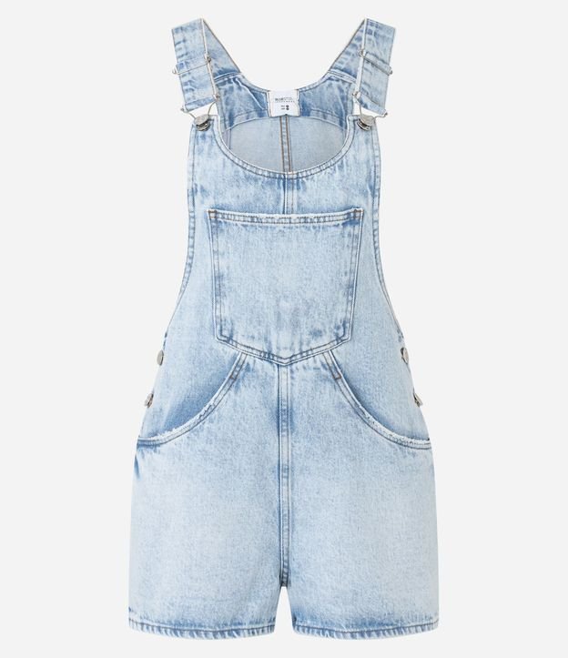 Peto Corto en Jeans Marmorizado con Bolsillo Canguro 4