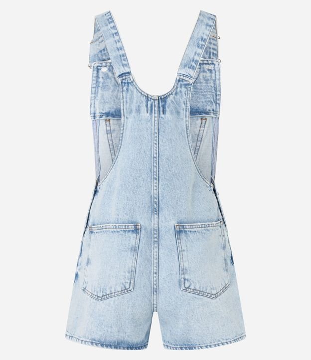 Peto Corto en Jeans Marmorizado con Bolsillo Canguro 5