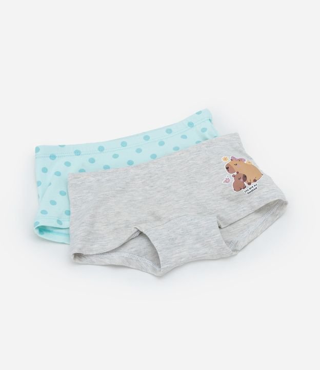 Kit 02 Bombachas Boxer Infantil con Estampa Capivara - Talle 4 a 12 años