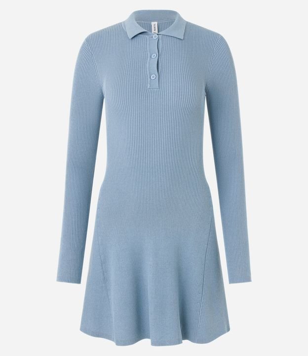 Vestido Evasê Sportcore en Punto con Cuello Polo