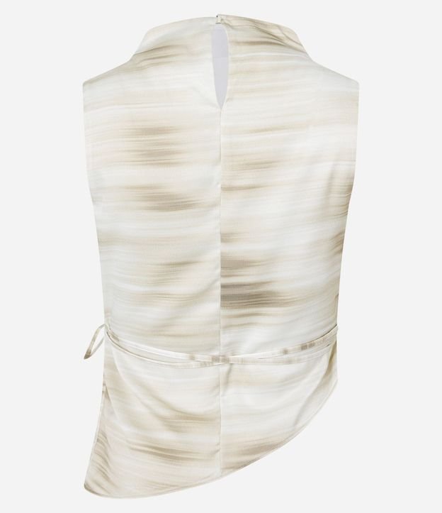 Blusa Satinada Sin Manga con Estampa Abstrada 6