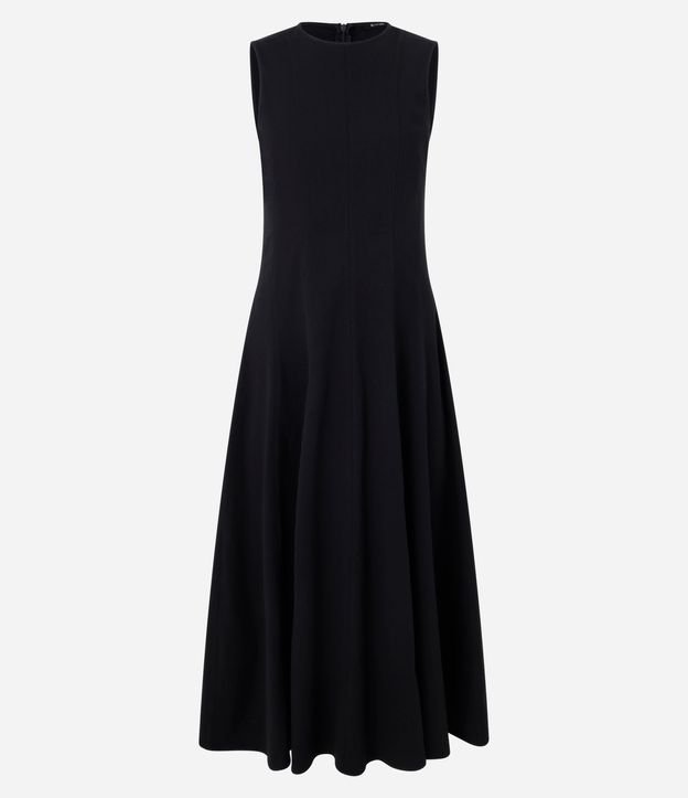Vestido Evasê Midi en Bengalina con Bretel Ancho