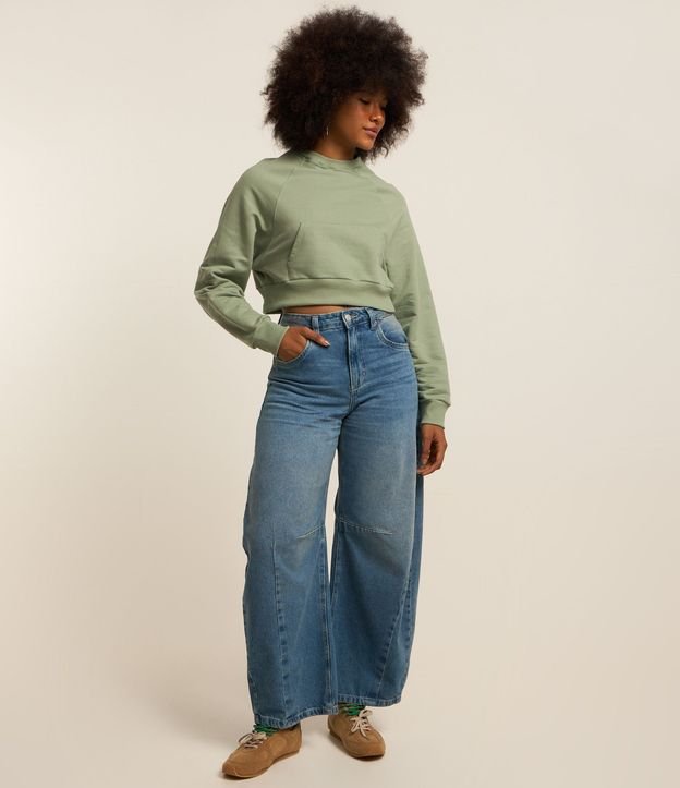 Buzo Cropped en Algodón con Bolsillos