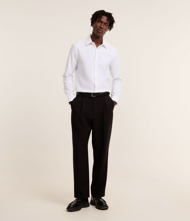 Camisa Regular con Textura Acanalada