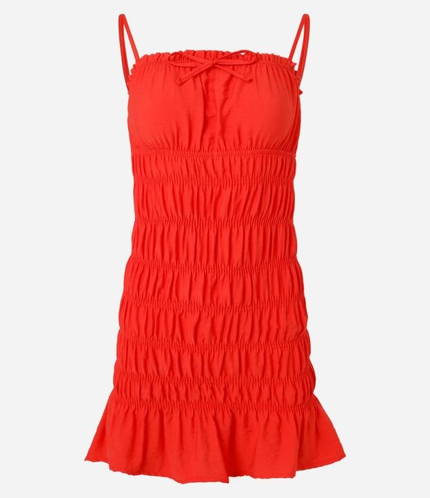 Vestido en Viscosa con Detalles Elásticos y Moña 5