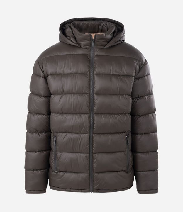 Campera Puffer en Poliamida con Gajos y Forro de Sherpa 8