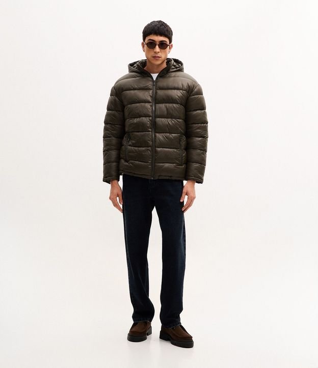Campera Puffer en Poliamida con Gajos y Forro de Sherpa 2