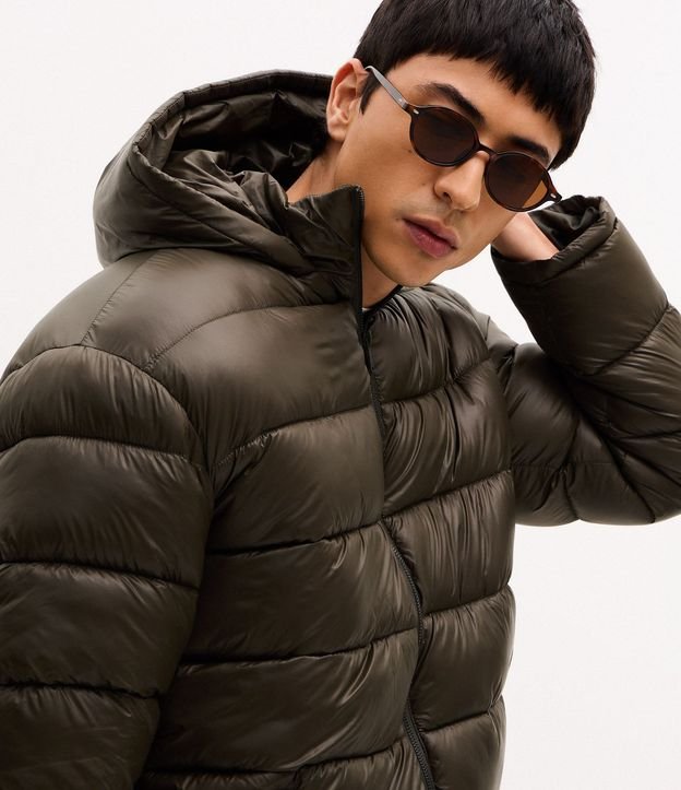 Campera Puffer en Poliamida con Gajos y Forro de Sherpa 5