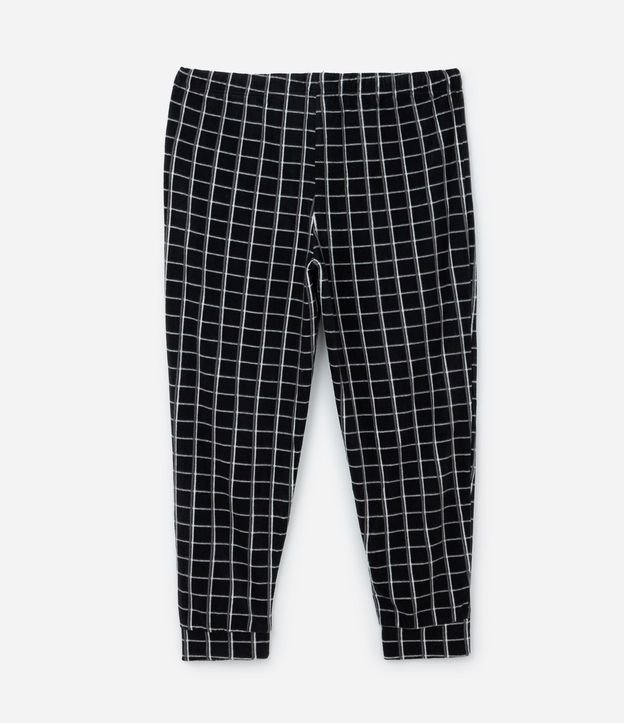 Pantalón de Pijama en Plush con Estampa de Cuadros 2