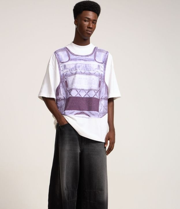 Pantalón Barrel en Jeans con Recortes y Pences 3