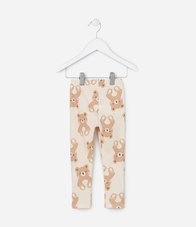 Pantalón Legging Infantil Acanalada con Estampa Osos - Talle 1 a 6 años 2