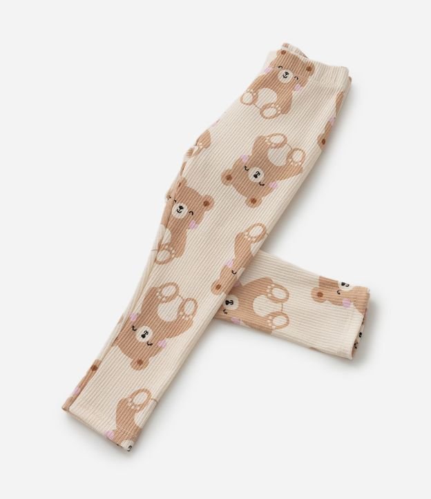 Pantalón Legging Infantil Acanalada con Estampa Osos - Talle 1 a 6 años 4