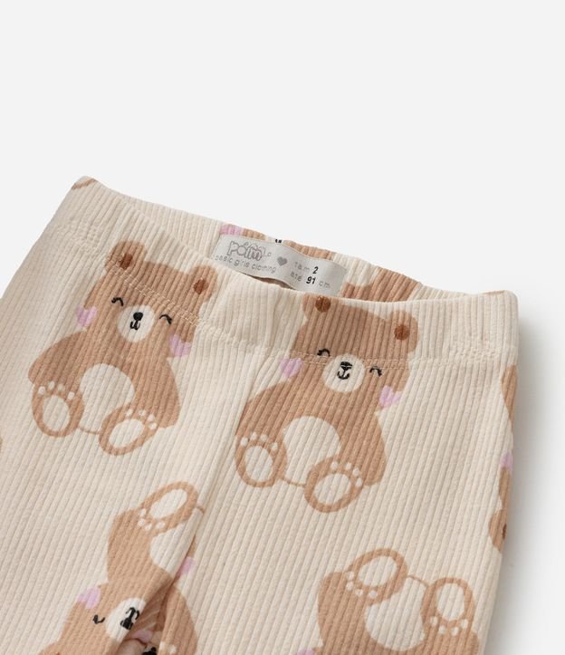 Pantalón Legging Infantil Acanalada con Estampa Osos - Talle 1 a 6 años 6