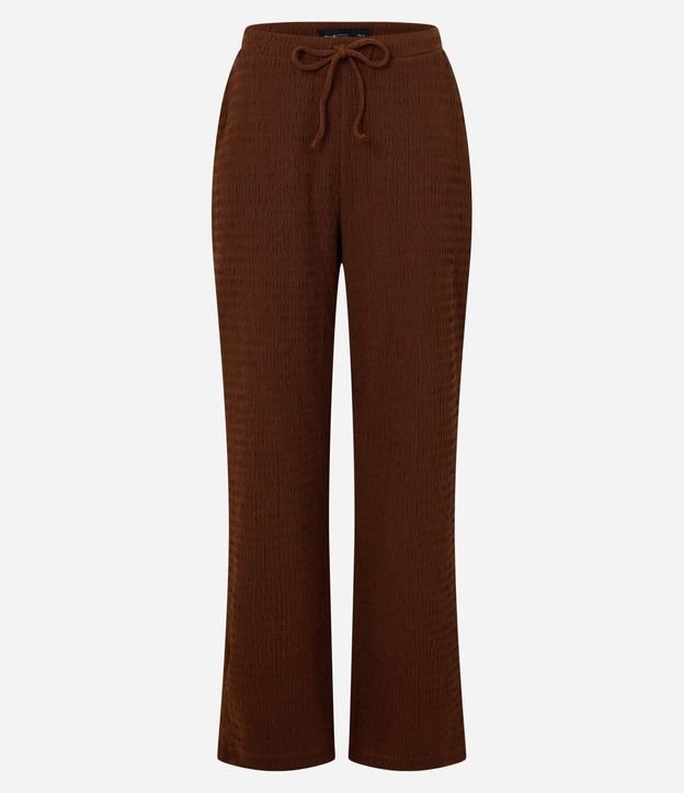 Pantalón Recto con Textura y Cintura Elástica 7