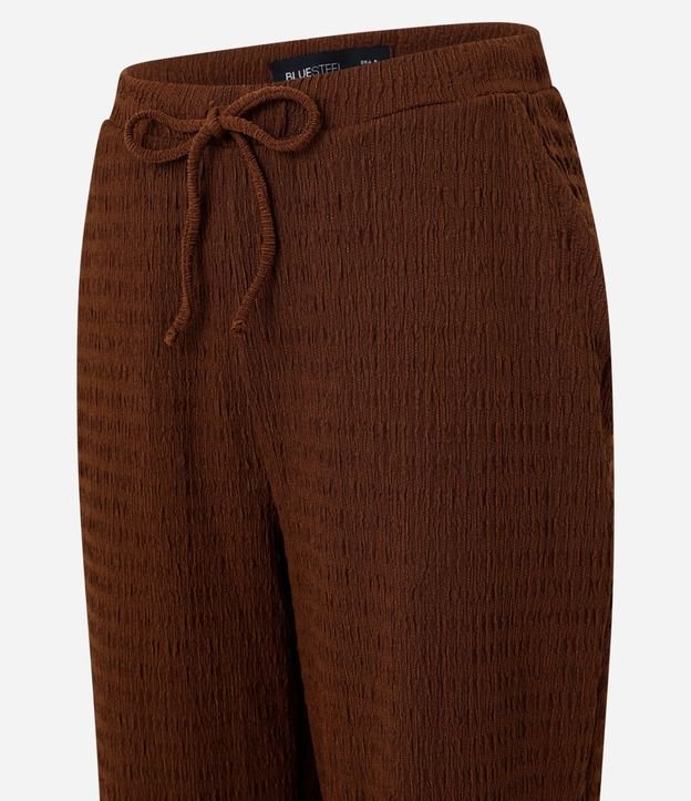 Pantalón Recto con Textura y Cintura Elástica 8