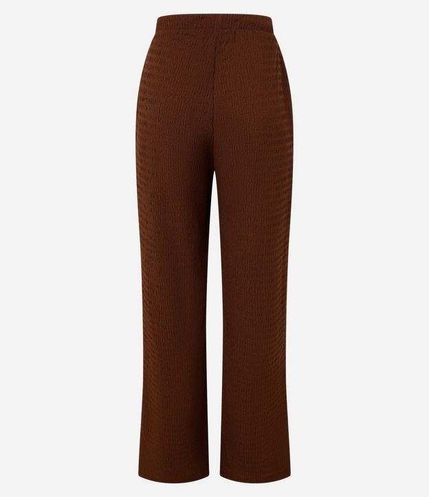 Pantalón Recto con Textura y Cintura Elástica 9