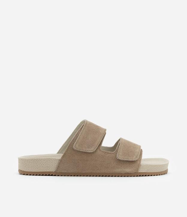 Sandalia Slide en Gamuza y Tiras con Velcro 4