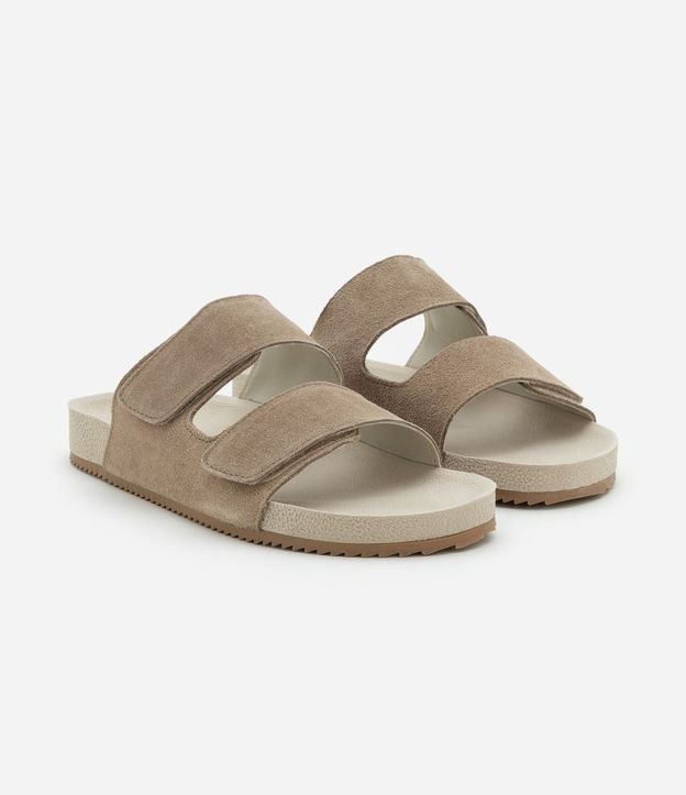 Sandalia Slide en Gamuza y Tiras con Velcro 6