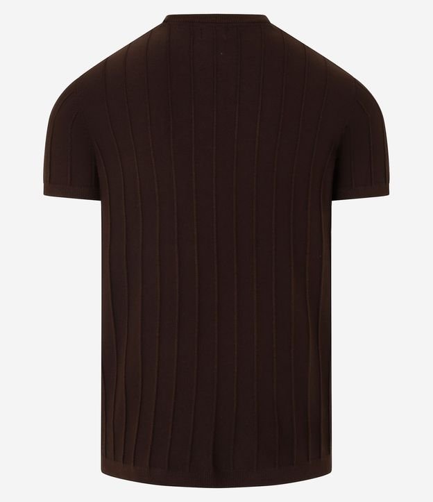 Remera Slim en Viscosa con Textura de Rayas y Manga Corta 7