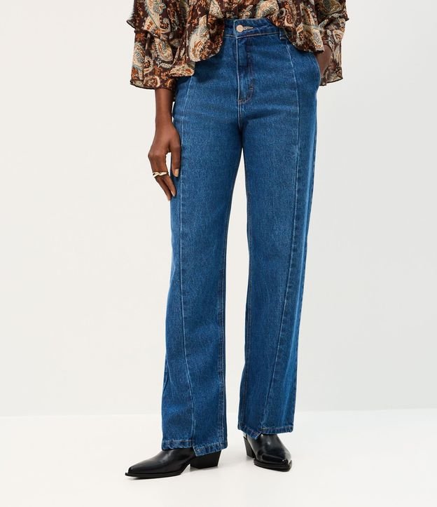Pantalón Recto Comfort en Jeans con Cintura Alta 3